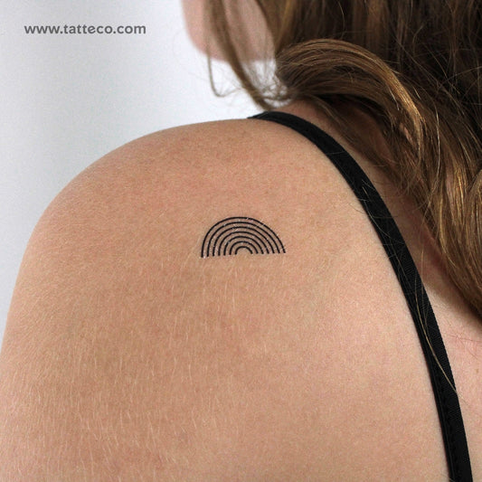 Tatuaje temporal minimalista de arcoíris (juego de 3)