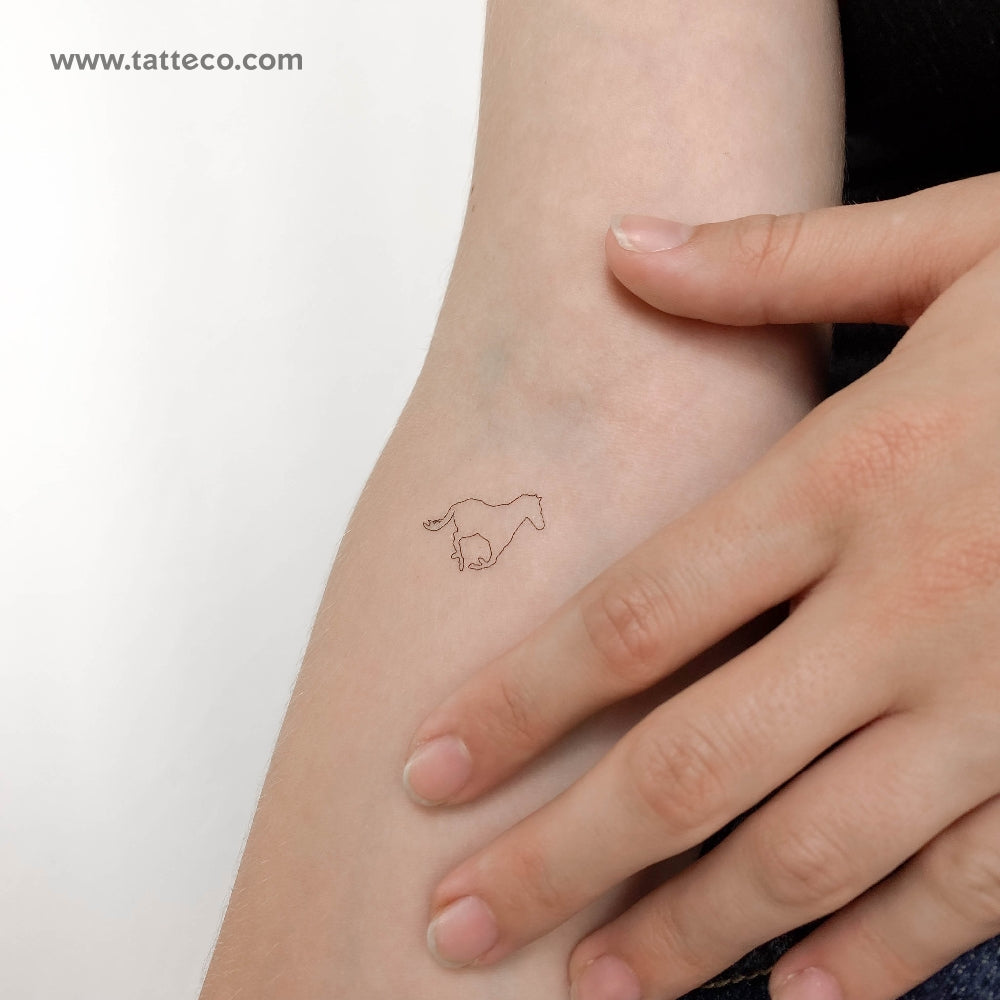 Horse Outline Temporary Tattoo - Set of 3, image size:1000x1000