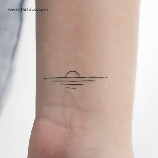 Minimalist Sunset Temporary Tattoo - Set of 3