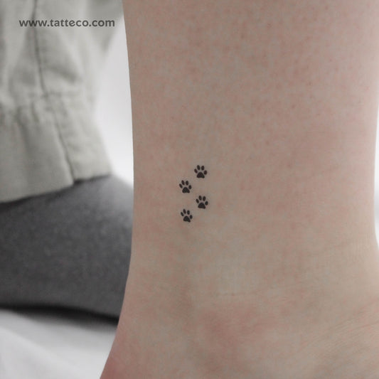 Four Tiny Paws Temporary Tattoo - Set of 3