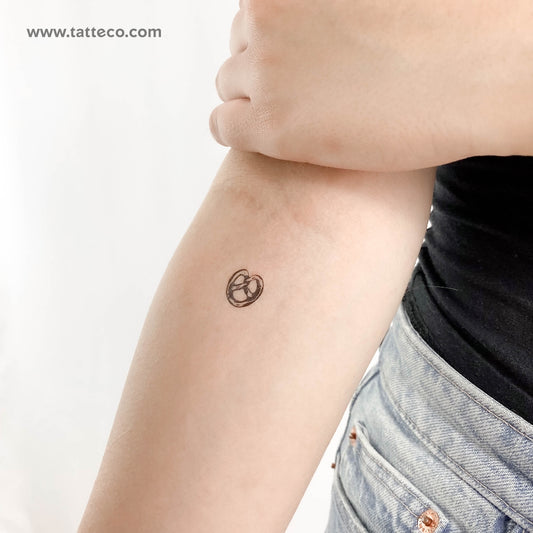Tatuaje temporal de pretzel pequeño - Juego de 3