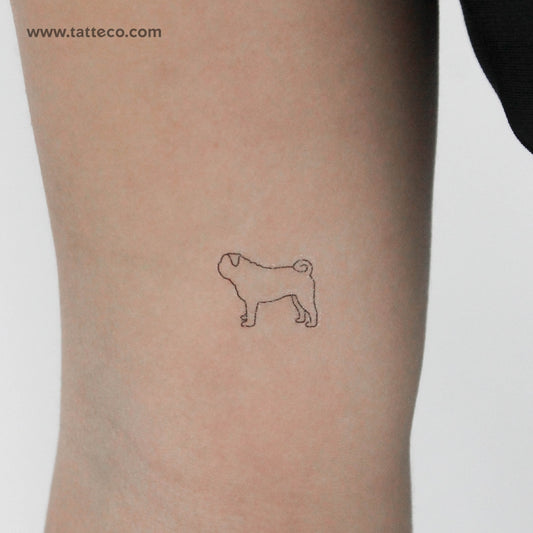Tatuaje temporal de Pug - Juego de 3