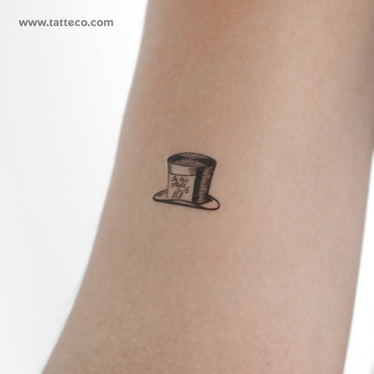 Small Mad Hatter's Hat Temporary Tattoo - Set of 3