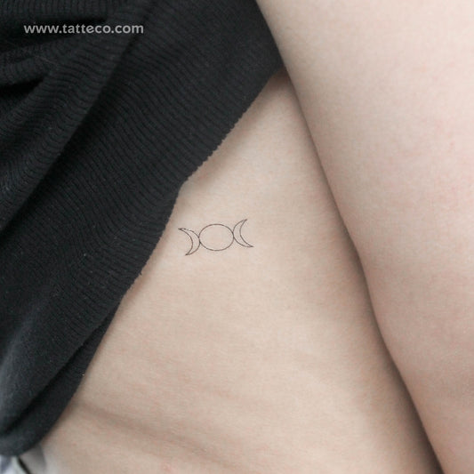 Tatuaje temporal de triple luna - Juego de 3