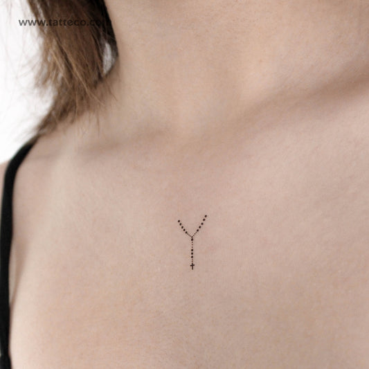 Finger Rosary Temporary Tattoo - Set of 3