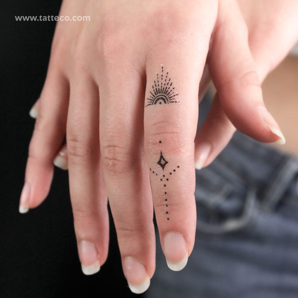 Ring Finger Temporary Tattoo - Set of 3