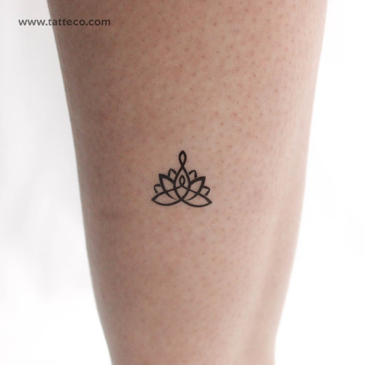 Tatuaje temporal pequeño de loto para la maternidad (juego de 3)