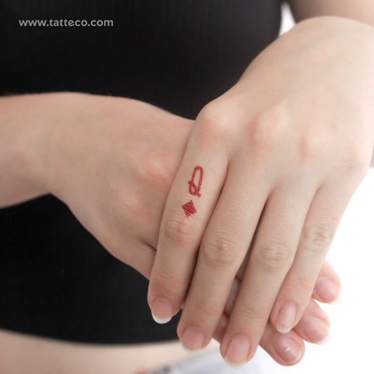 Queen Of Diamonds Temporary Tattoo - Set of 3