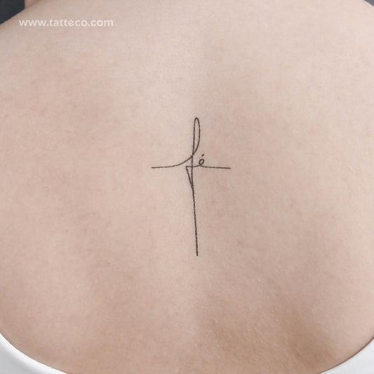 Tatuaje temporal de cruz de Fé - Juego de 3