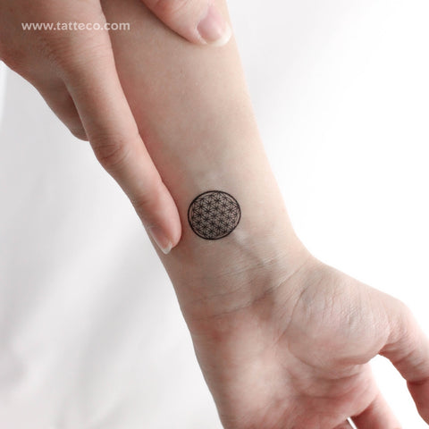 Small Flower Of Life Temporary Tattoo - Set of 3