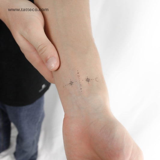 Small Wrist Ornament Temporary Tattoo - Set of 3