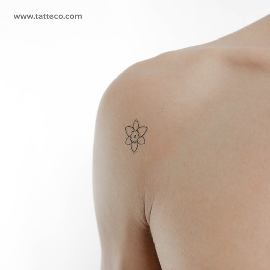 Tatuaje temporal de flor de narciso - Juego de 3