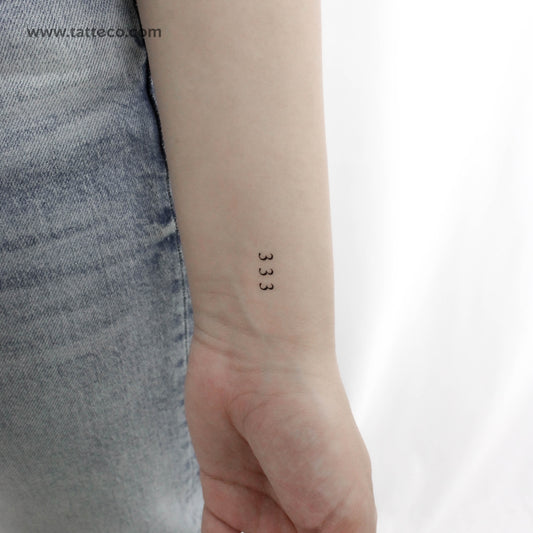 Small 333 Angel Number Temporary Tattoo - Set of 3