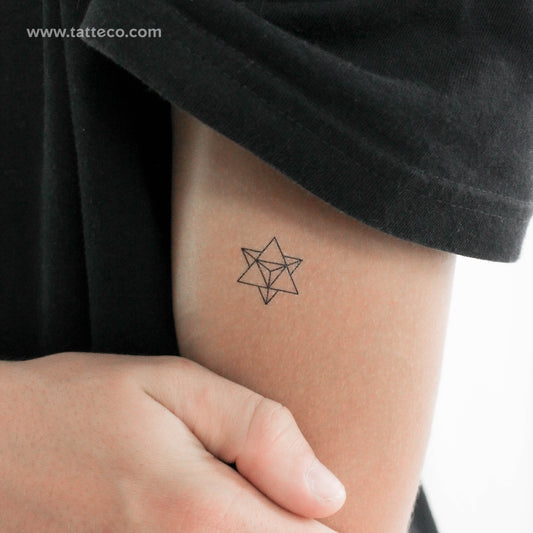 Tatuaje temporal pequeño de Merkaba (juego de 3)