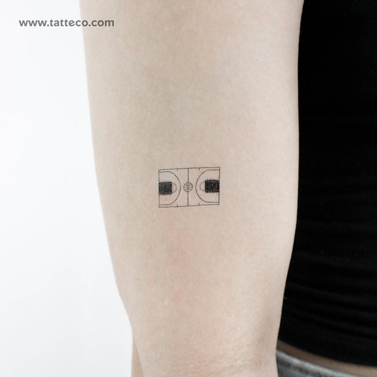 Basketball Court Temporary Tattoo - Set of 3