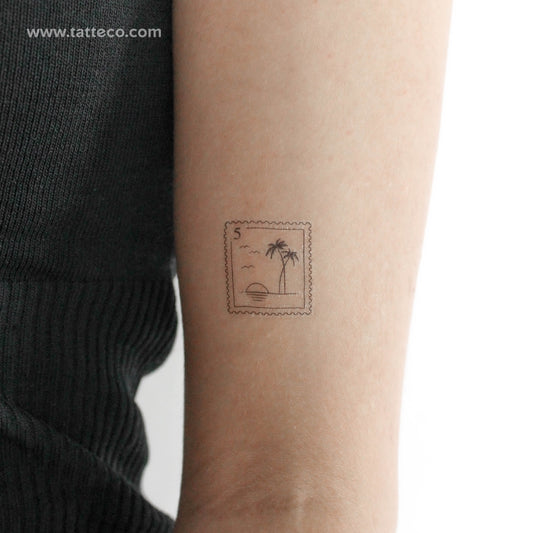Tatuaje temporal de sello de puesta de sol - Juego de 3