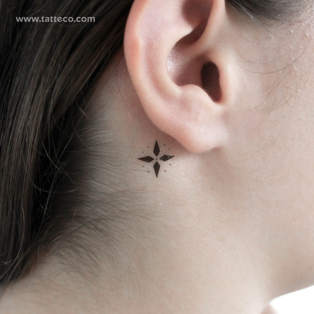 3-Star Tattoo Behind Ear Idea