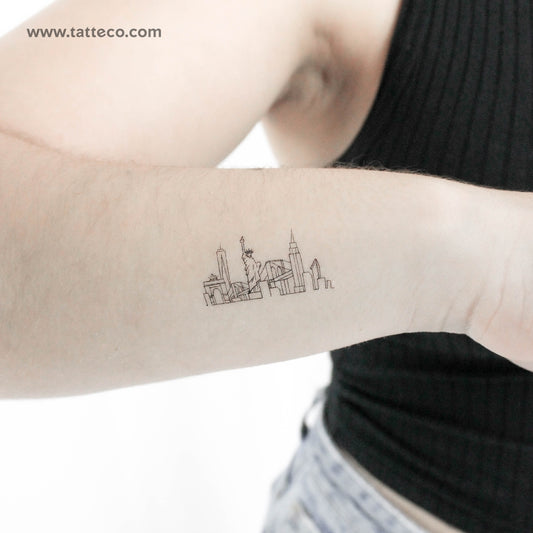 Small NYC Skyline Temporary Tattoo - Set of 3
