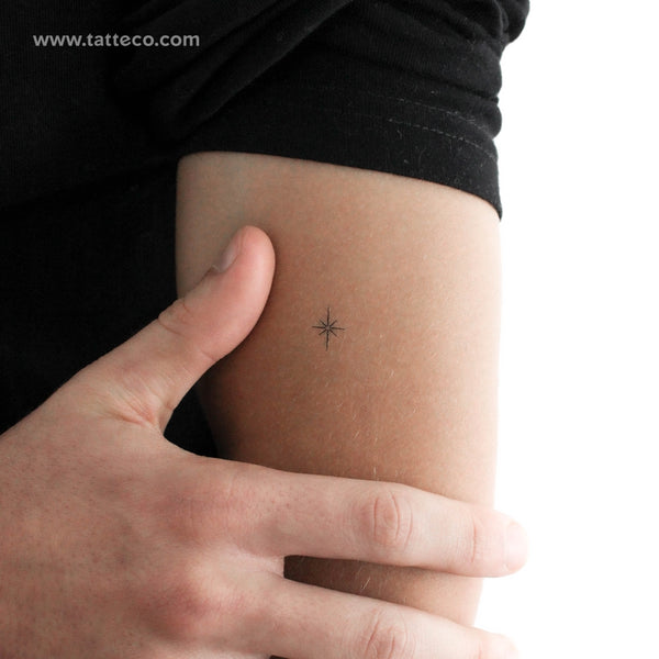 Tiny North Star Temporary Tattoo - Set of 3
