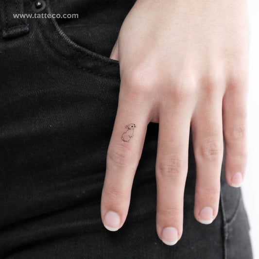 Tiny Standing Rabbit Temporary Tattoo - Set of 3