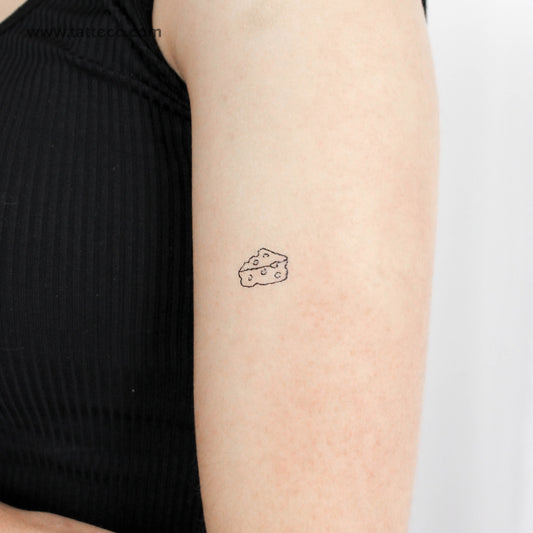 Tatuaje temporal minimalista de queso (juego de 3)