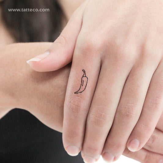Tatuaje temporal de chile de línea fina (juego de 3)