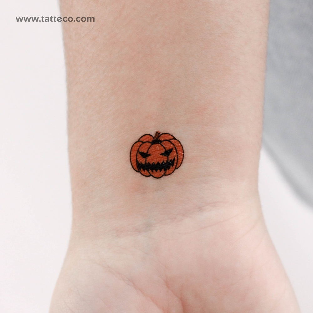 Jack-o'-Lantern Temporary Tattoo - Set of 3, image size:1000x1000