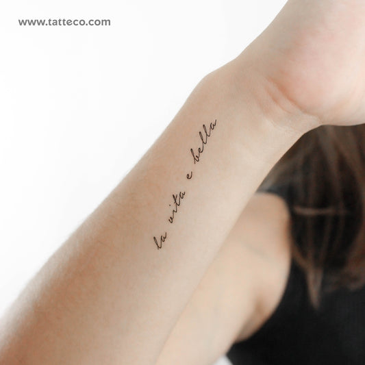 La Vita E Bella Temporary Tattoo - Set of 3