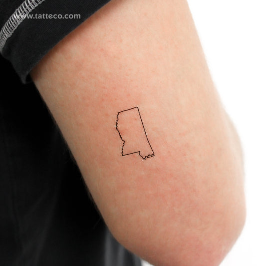 Tatuaje temporal del mapa de Mississippi (juego de 3)