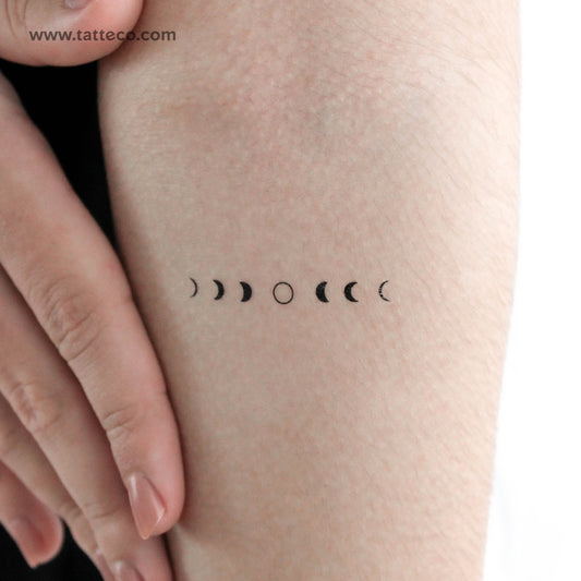 Tatuaje temporal de fases lunares (juego de 3)