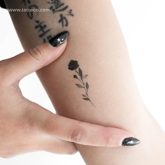 Black Rose By Lena Fedchenko Temporary Tattoo - Set of 3