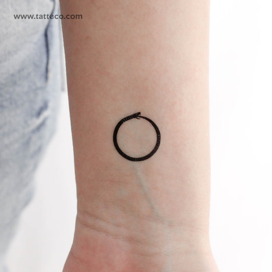 Minimalist Ouroboros Temporary Tattoo - Set of 3