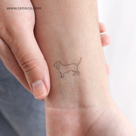 Tatuaje temporal de Basset Hound - Juego de 3