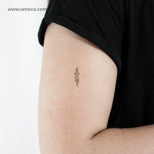 Stabbed Dagger Temporary Tattoo - Set of 3