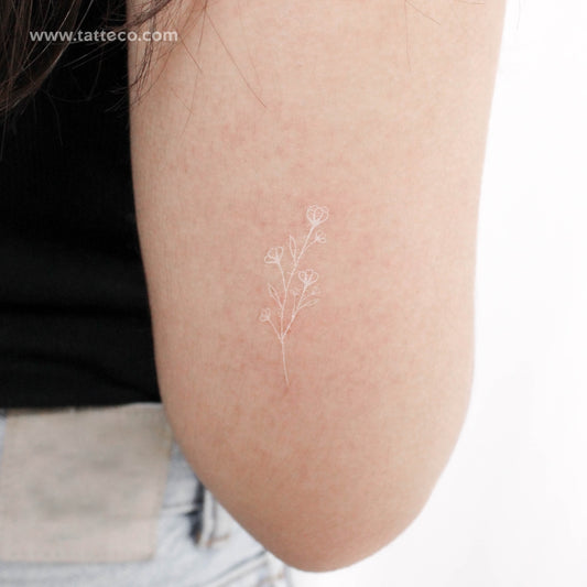 White Gypsophila Temporary Tattoo - Set of 3