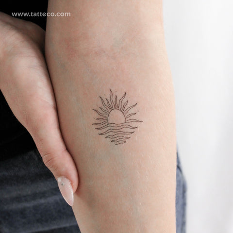 Rising Sun Temporary Tattoo - Set of 3