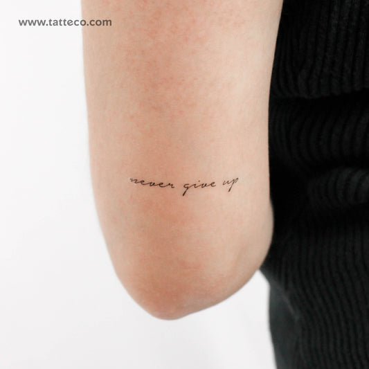Tatuaje temporal "Nunca te rindas" - Juego de 3
