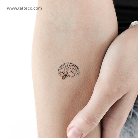 Small Brain Temporary Tattoo - Set of 3