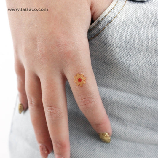 Yellow Flower Temporary Tattoo - Set of 3
