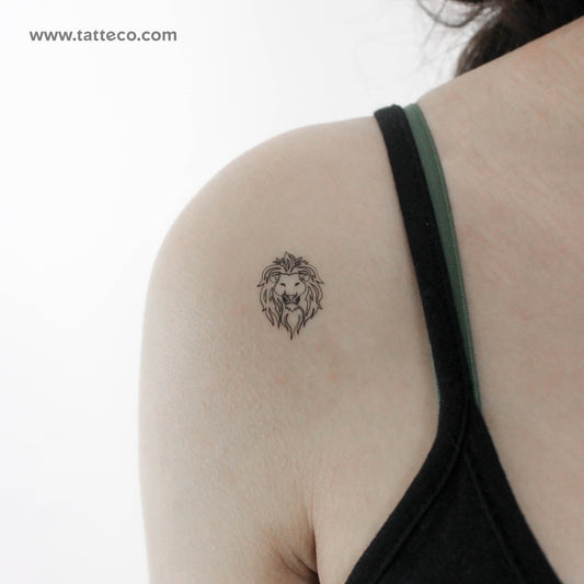 Tatuaje temporal de retrato de león - Juego de 3
