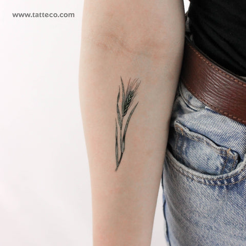 Green Wheat By Ann Lilya Temporary Tattoo - Set of 3