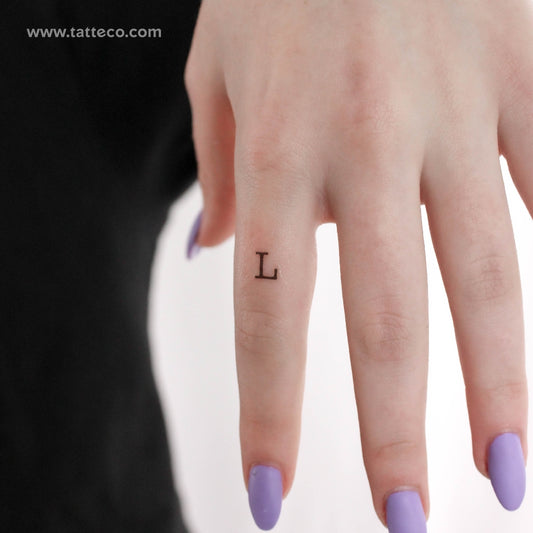 L Uppercase Typewriter Letter Temporary Tattoo - Set of 3