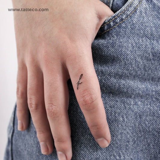 F Handwritten Letter Temporary Tattoo - Set of 3