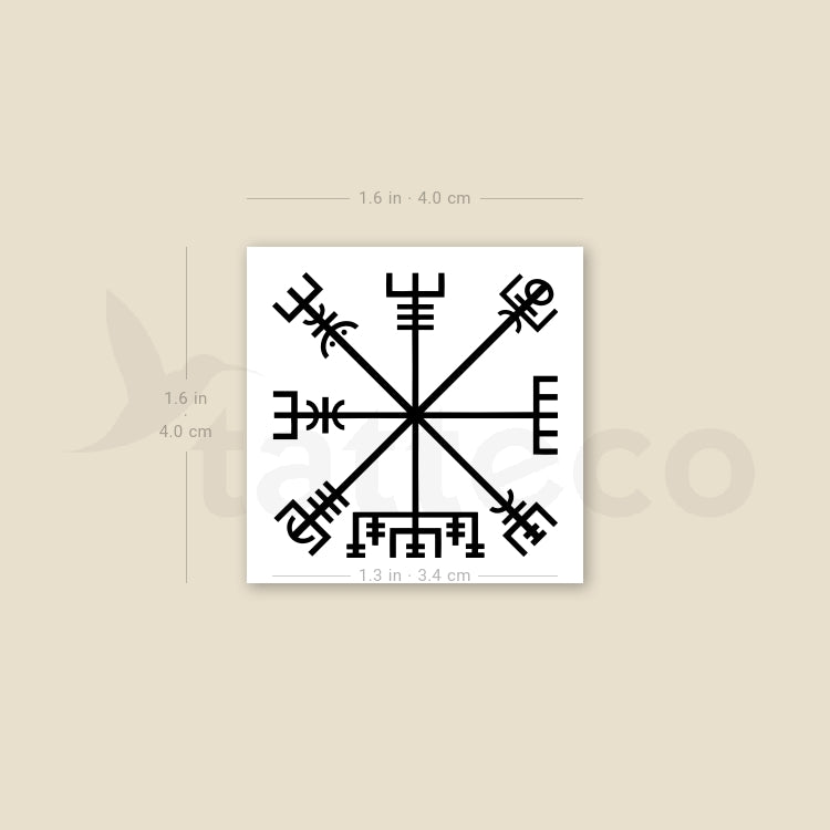 Tatuaje Temporal Vegvísir - Juego de 3