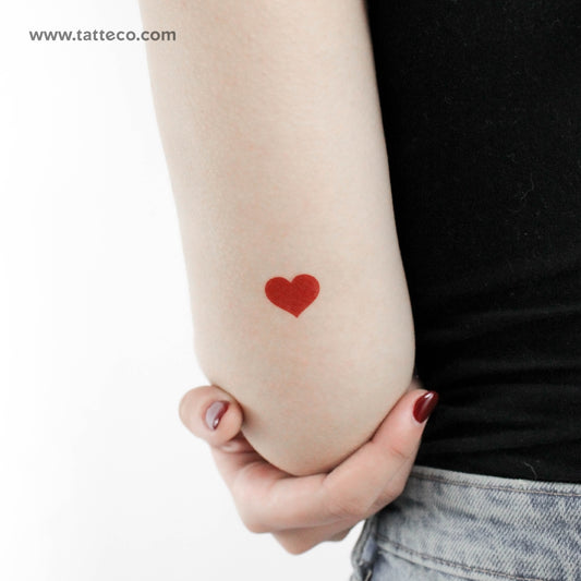 Tatuaje temporal de corazón rojo - Juego de 3