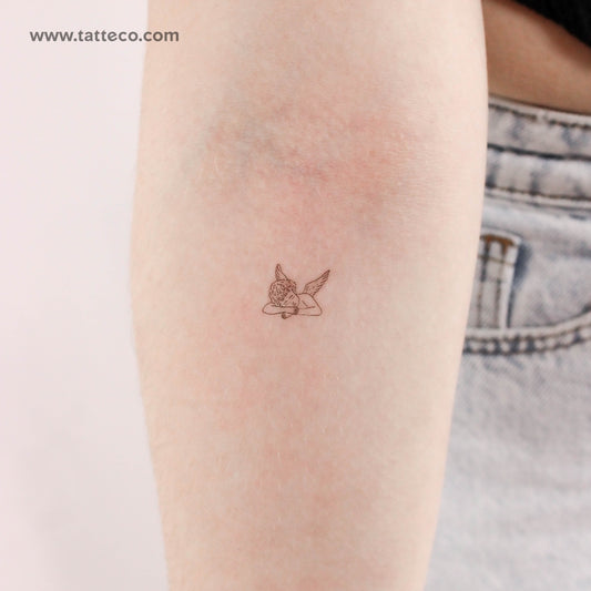 Tatuaje temporal de querubín durmiente (juego de 3)