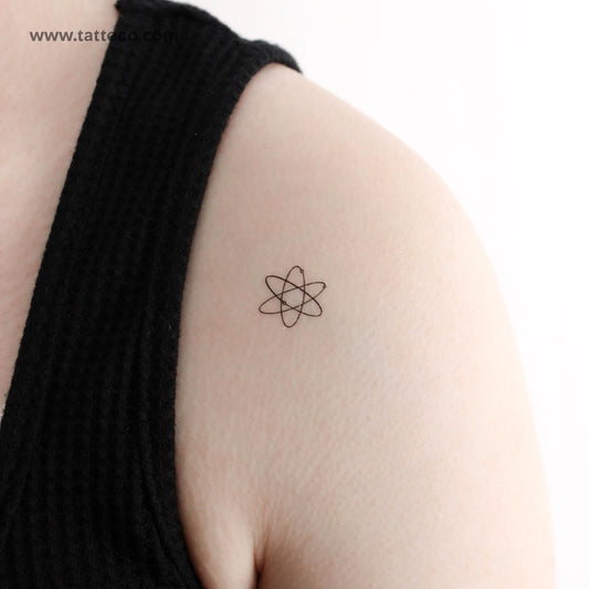 Tatuaje temporal de átomo - Juego de 3