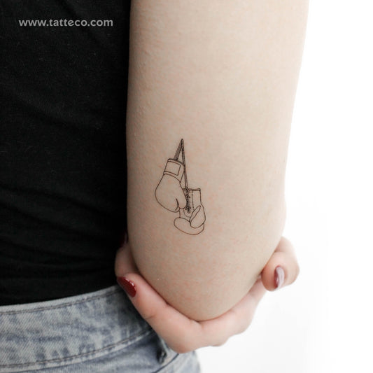 Boxing Gloves Temporary Tattoo - Set of 3