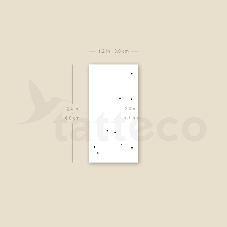 Minimalist Leo Constellation Temporary Tattoo - Set of 3