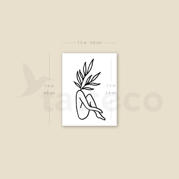 Leaf Head Woman Temporary Tattoo by Tukoi - Set of 3